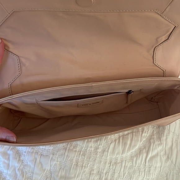 Pink leather clutch evening handbag - Picture 7 of 9